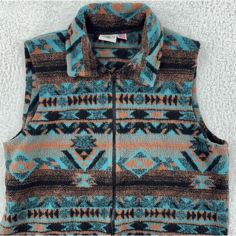 ROD'S AZTEC FLEECE FULL-ZIP VEST‎ Fits Like LARGE